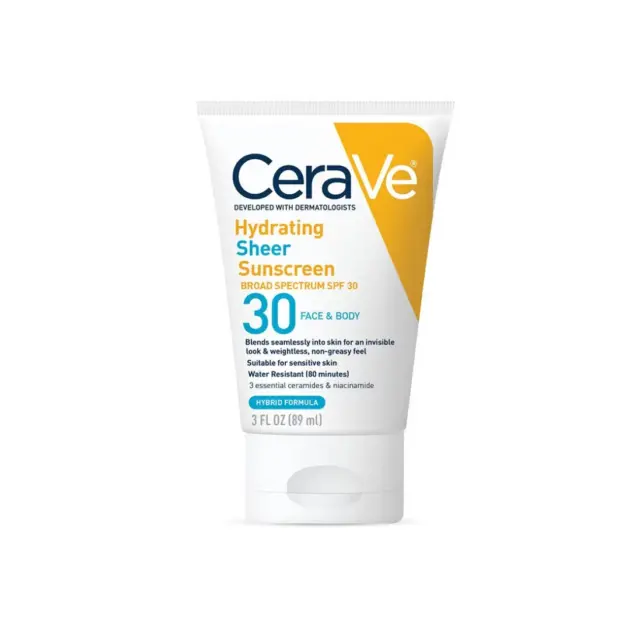 CeraVe Hydrating Sheer Sunscreen Broad Spectrum SPF 30 89ml