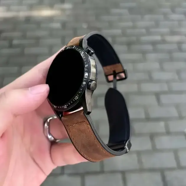 Premium 20mm Synthetic Leather Watch Strap Compatible with Samsung Galaxy Watch 7/6/5/4, Watch 6 Classic, Watch 5 Pro & Active 2