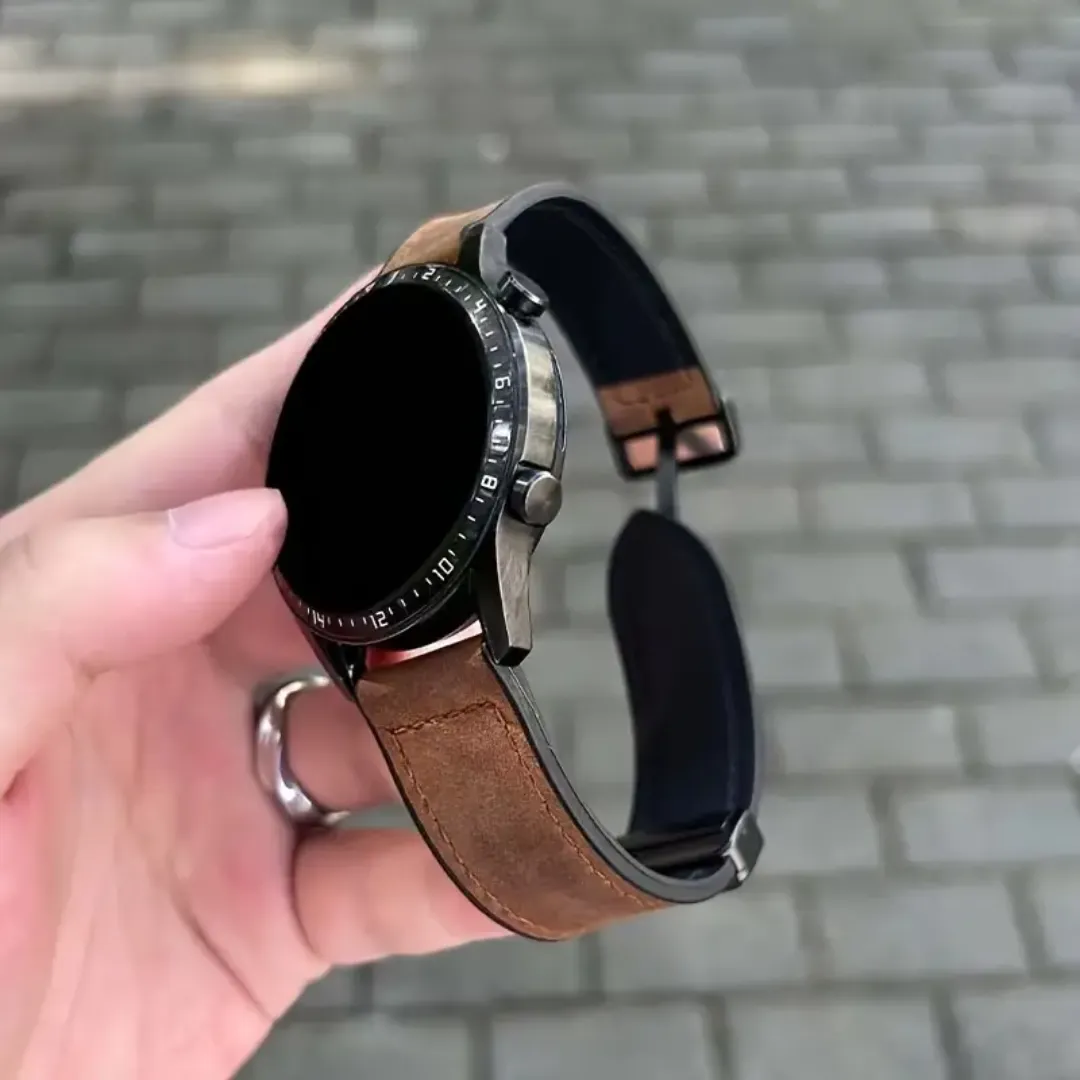 Premium 20mm Synthetic Leather Watch Strap Compatible with Samsung Galaxy Watch 7/6/5/4, Watch 6 Classic, Watch 5 Pro & Active 2