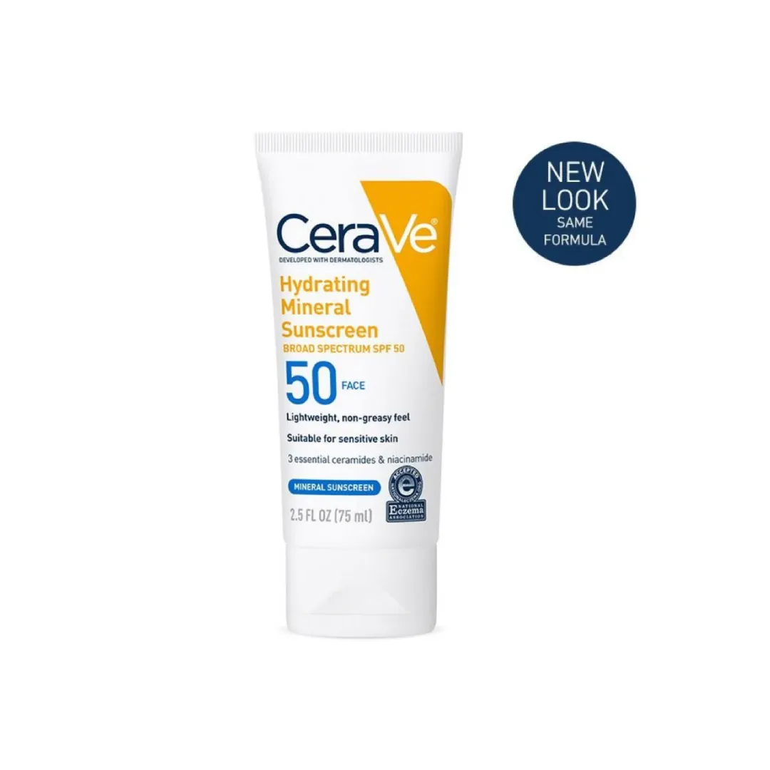 CeraVe Hydrating Mineral Sunscreen Broad Spectrum SPF 50 75ml